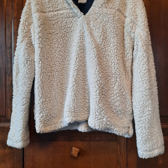 Thread & Supply cream T-snap pullover sherpa long sleeve shirt jacket - Picture 3 of 8